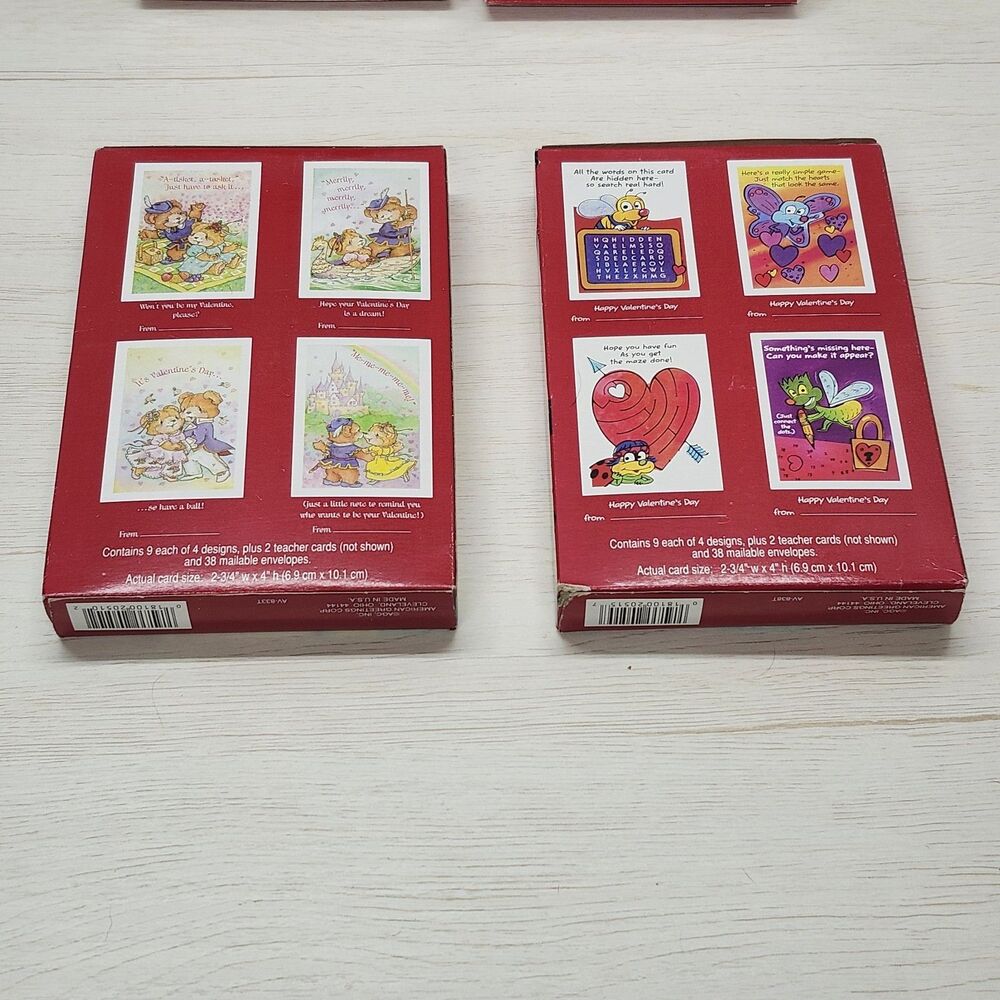 Lot of 4 Vintage Valentine's Day Cards American Greetings Peppermint Rose 1993 - Picture 9 of 14